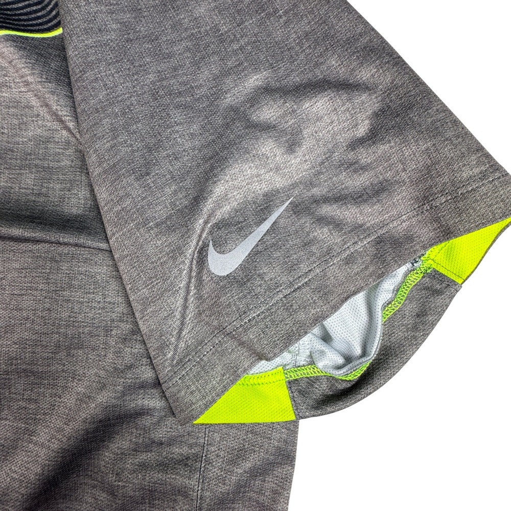 Nike Golf Tour Performance Dri-FIT Polo Shirt Mens Large Gray Black Neon - Picture 9 of 10